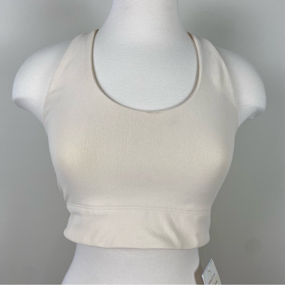 Fabletics Simone Sculptknit NWT‎ Midi Bra Sz M/8 Medium Impact Nude Double Layer